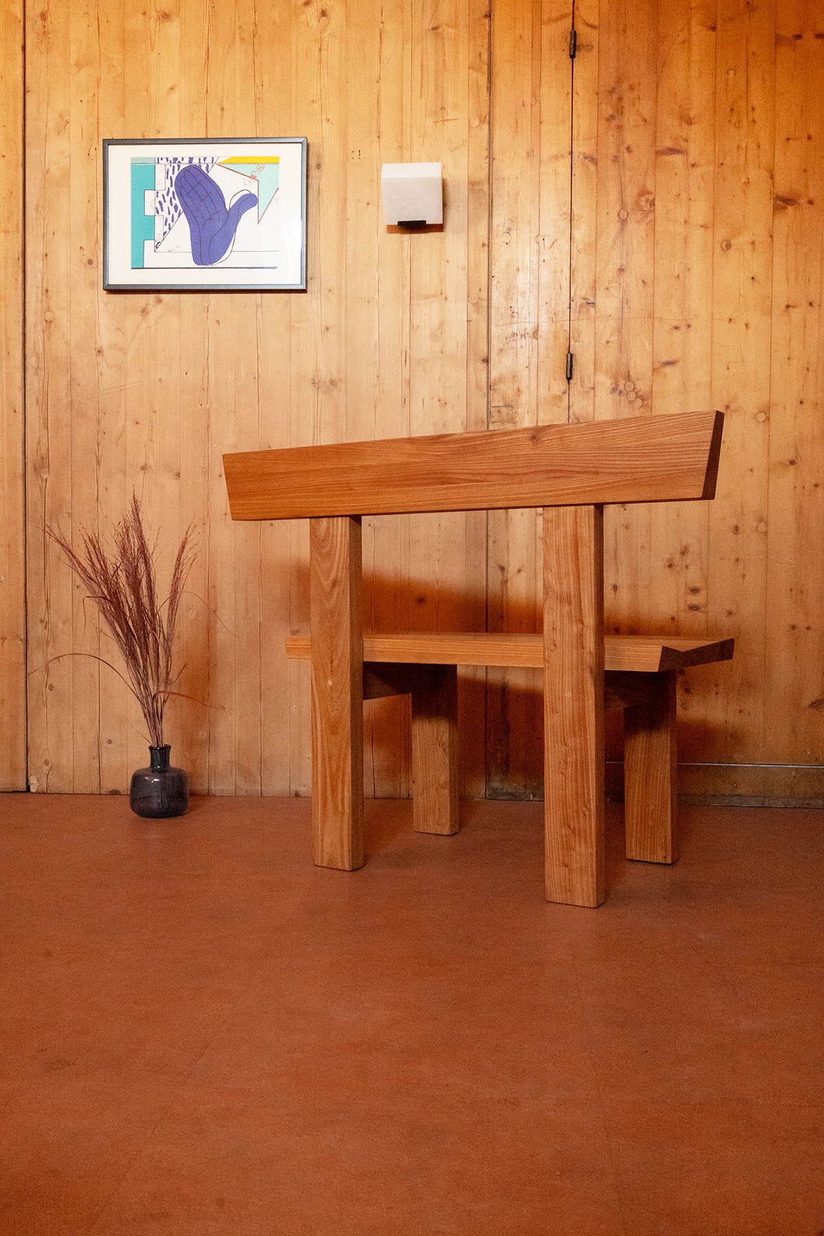Round Back Bench Straight100 35-H