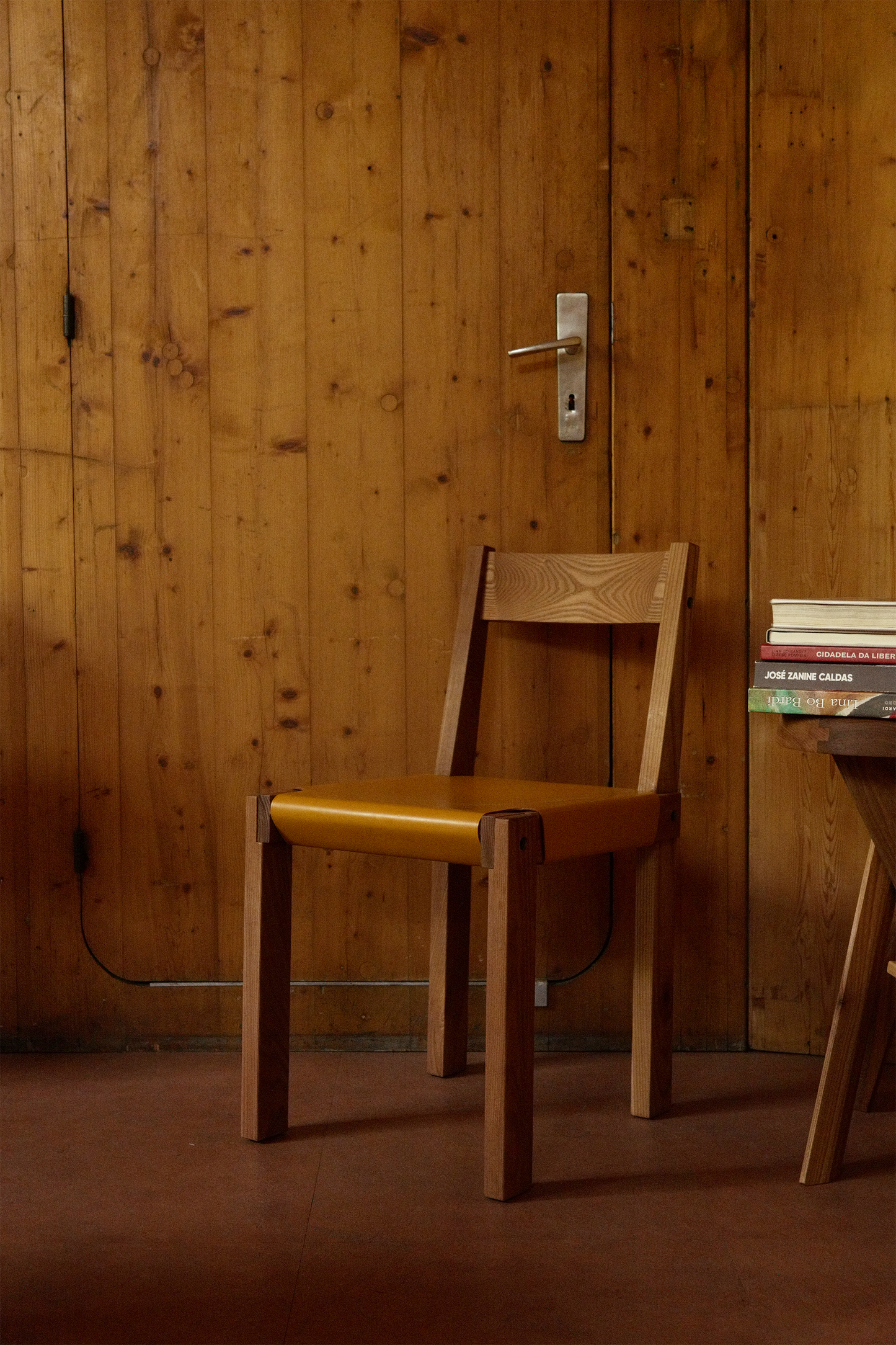 Wood and Leather Chair S24- A