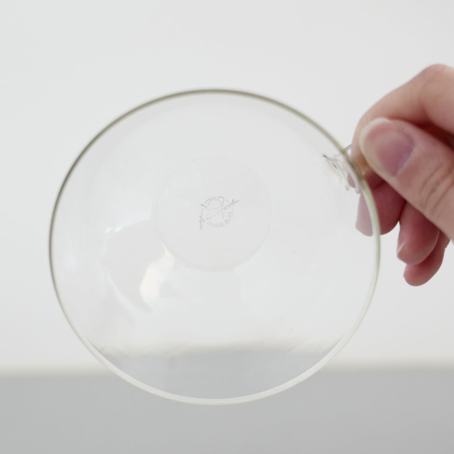 1950's Glass Cup & Saucer Designed by Wilhelm Wagenfeld : A