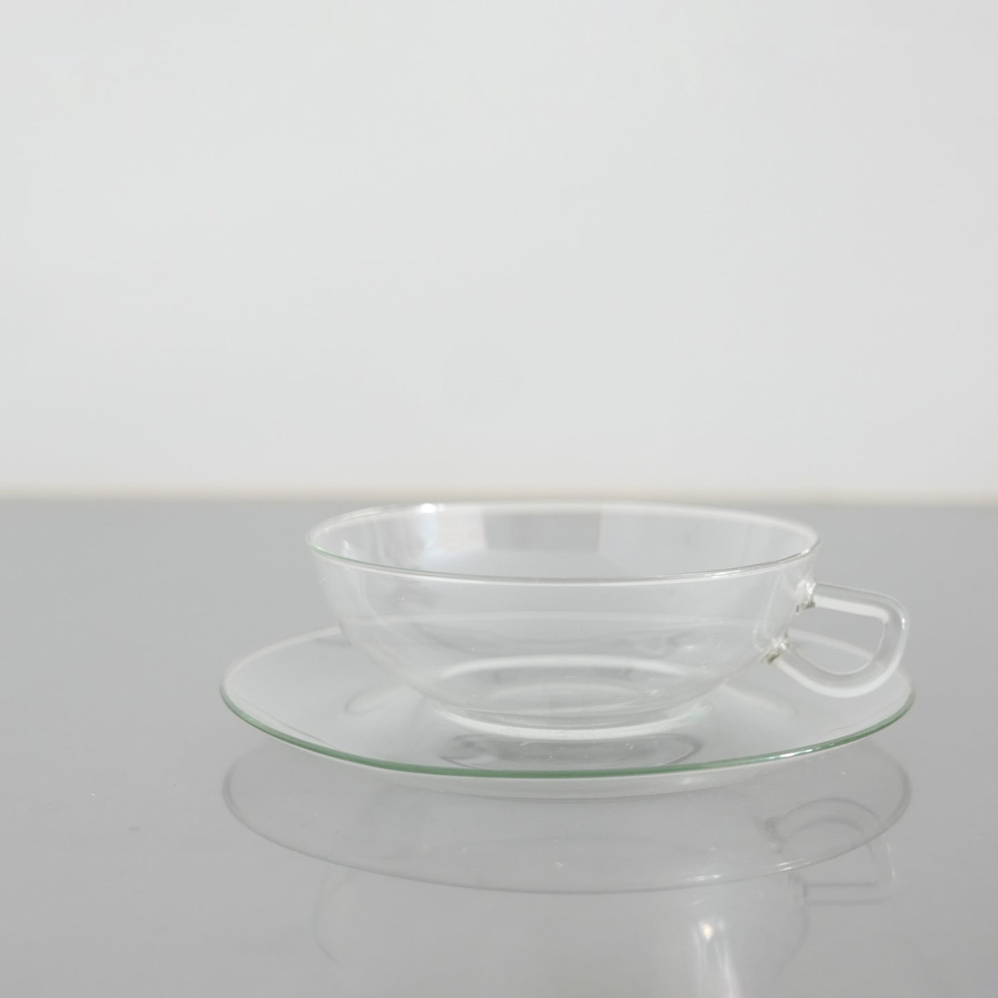 1950's Glass Cup & Saucer Designed by Wilhelm Wagenfeld : B